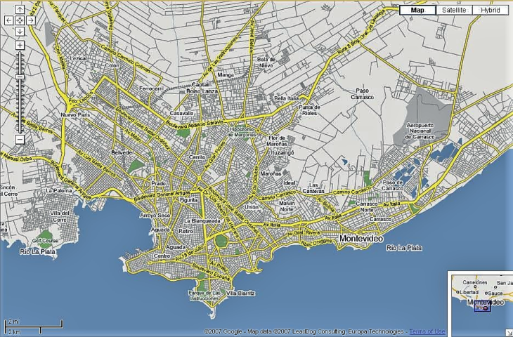 Montevideo Map Medium Small 